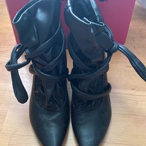 Dollhouse Leather Wrap Booties